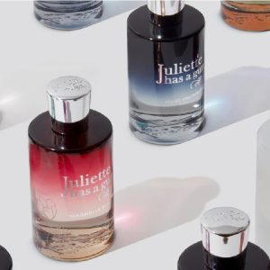 bottles of fragrance from the juliette has a gun collection