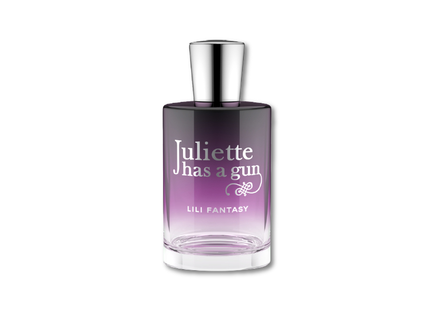 bottle of lili fantasy by juliette has a gun