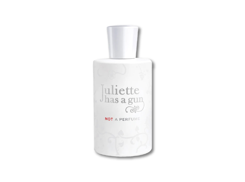 bottle of not a perfume by juliette has a gun