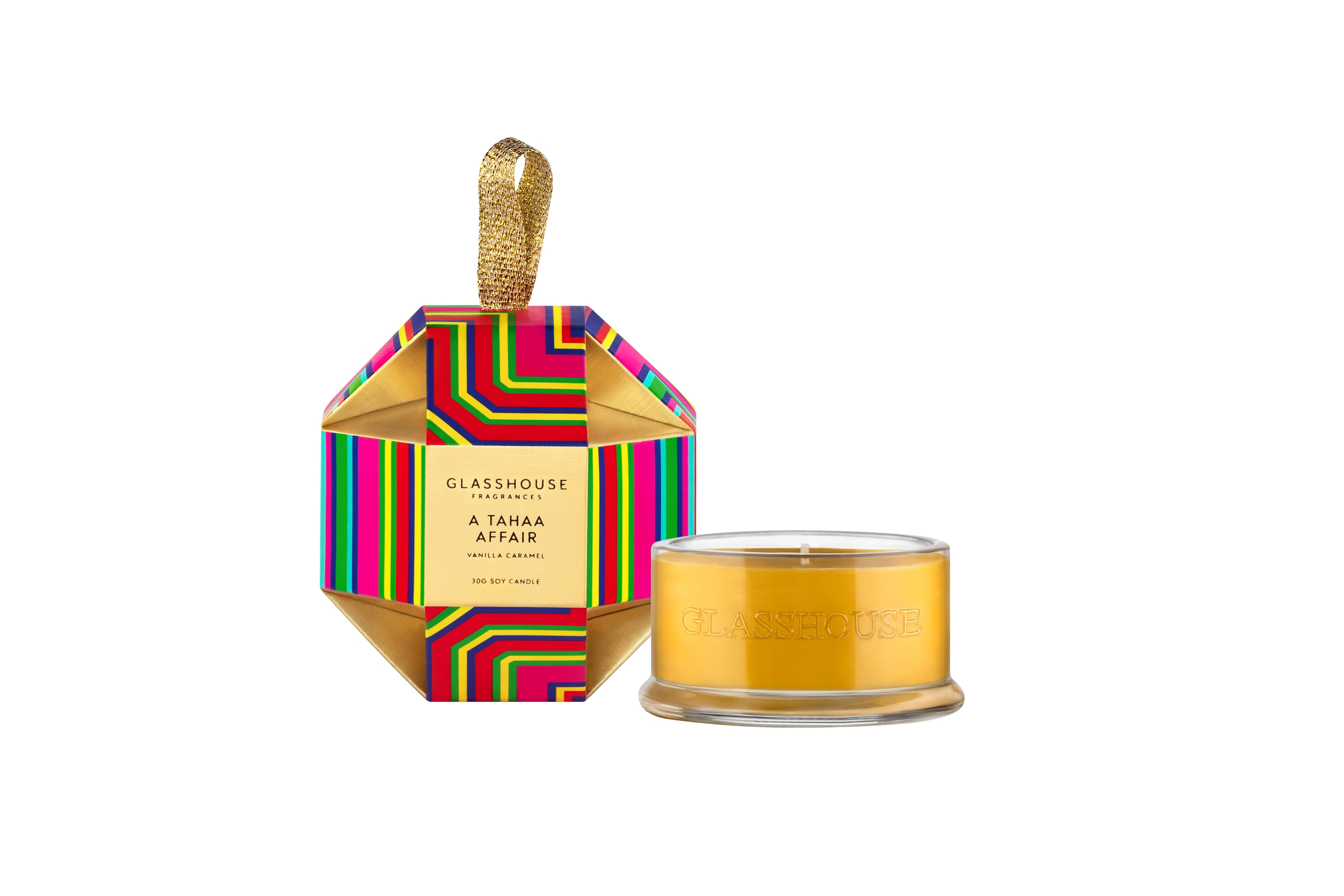 Glasshouse Christmas Bauble - A Tahaa Affair Candle 30g