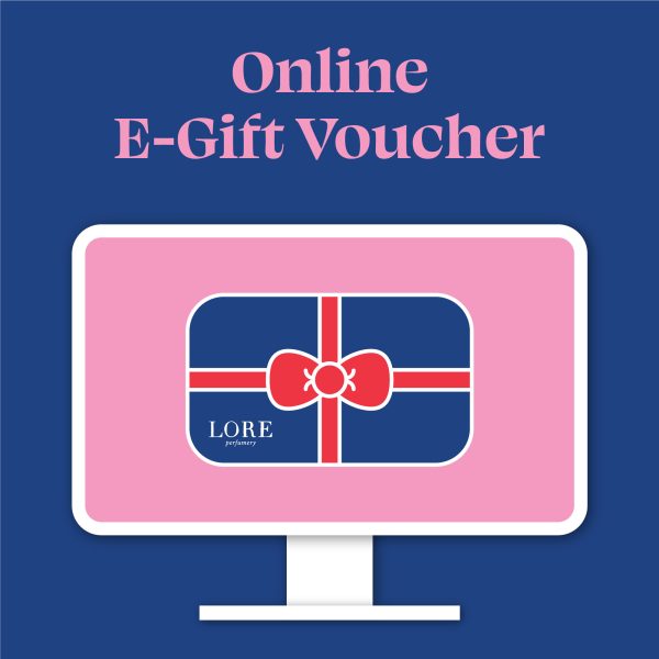 illustration of a lore perfumery online e-gift voucher on a computer