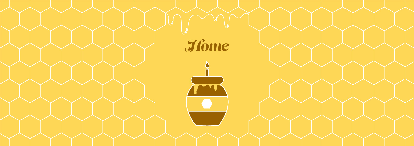 illustration of honeycomb, candle shaped like a bottle of honey
