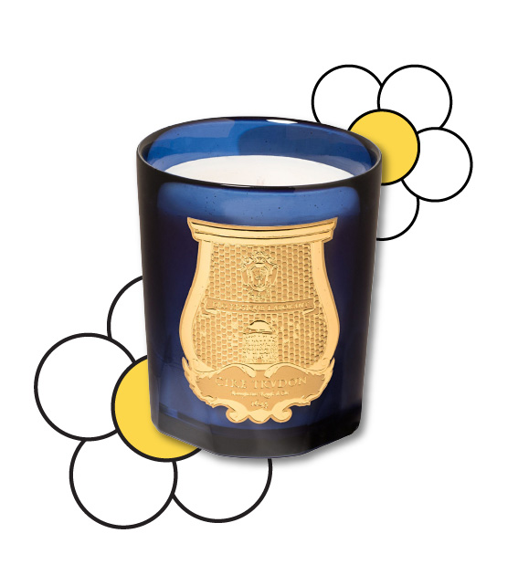 cire trudon madurai candle with flower illustrations