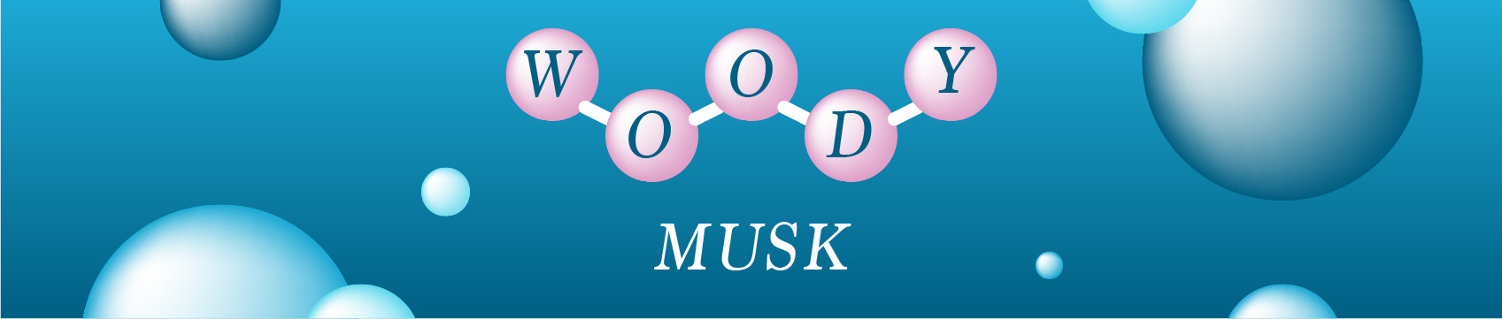 illustration of molecules woody musk