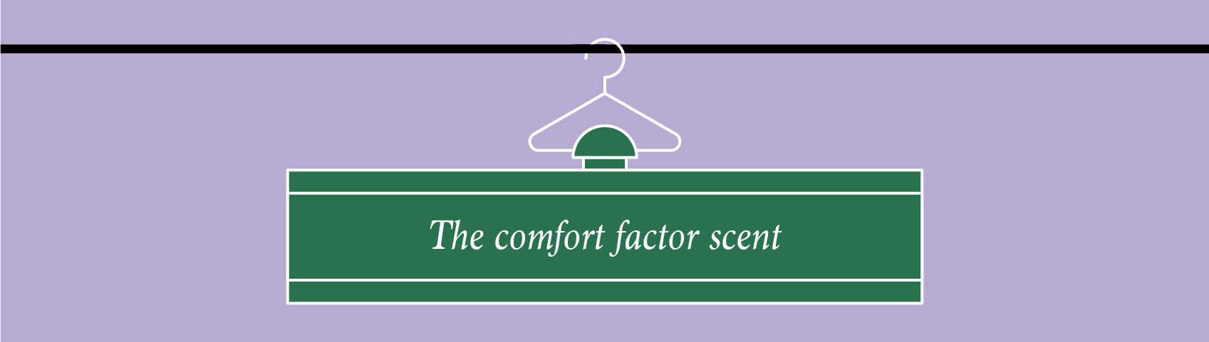 illustration of perfume bottle on a coat hanger the comfort factor scent