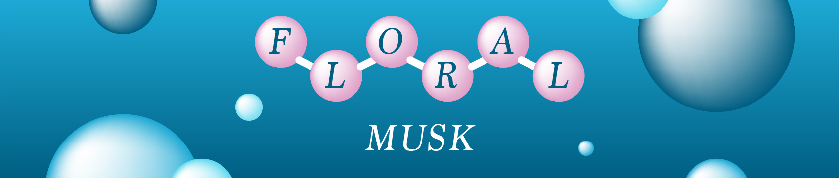 illustration of molecules floral musk