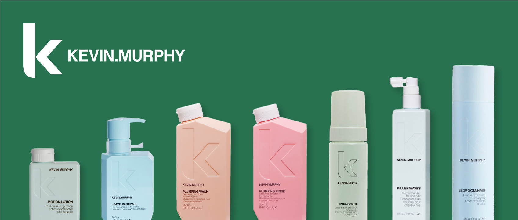 bottles of kevin murphy hair products