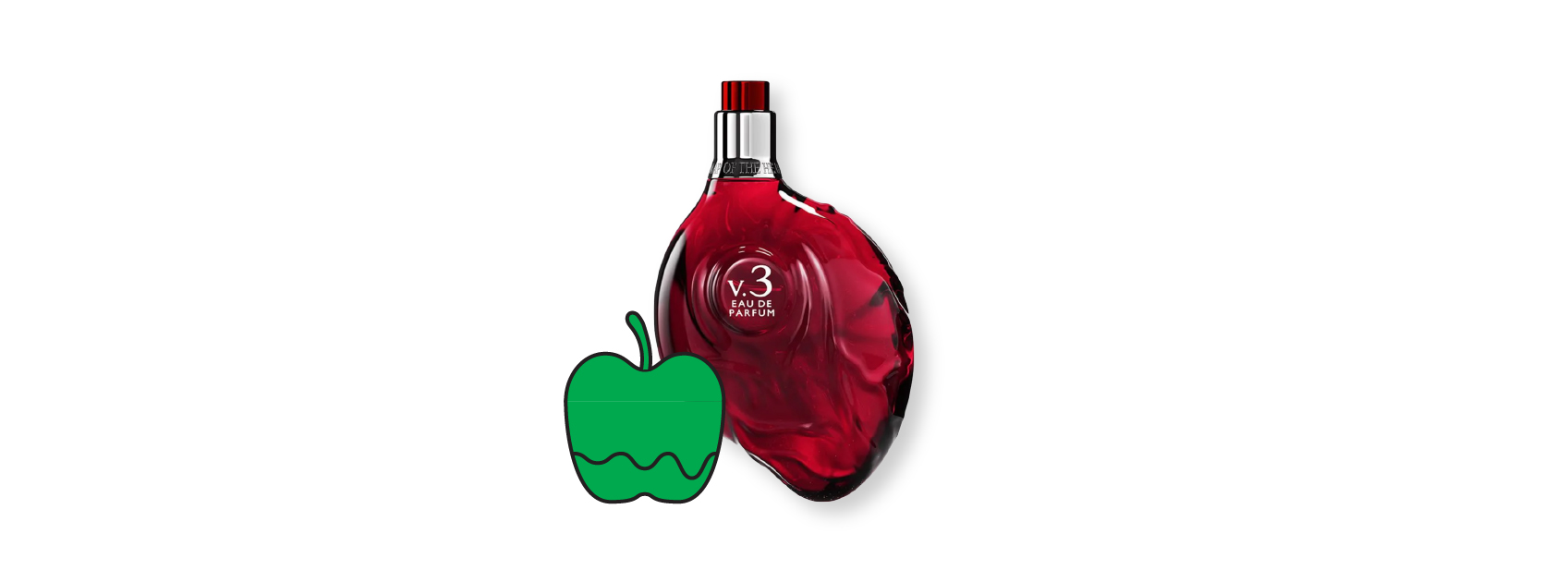 bottle of red heart v3 by map of the heart with illustration of poison apple