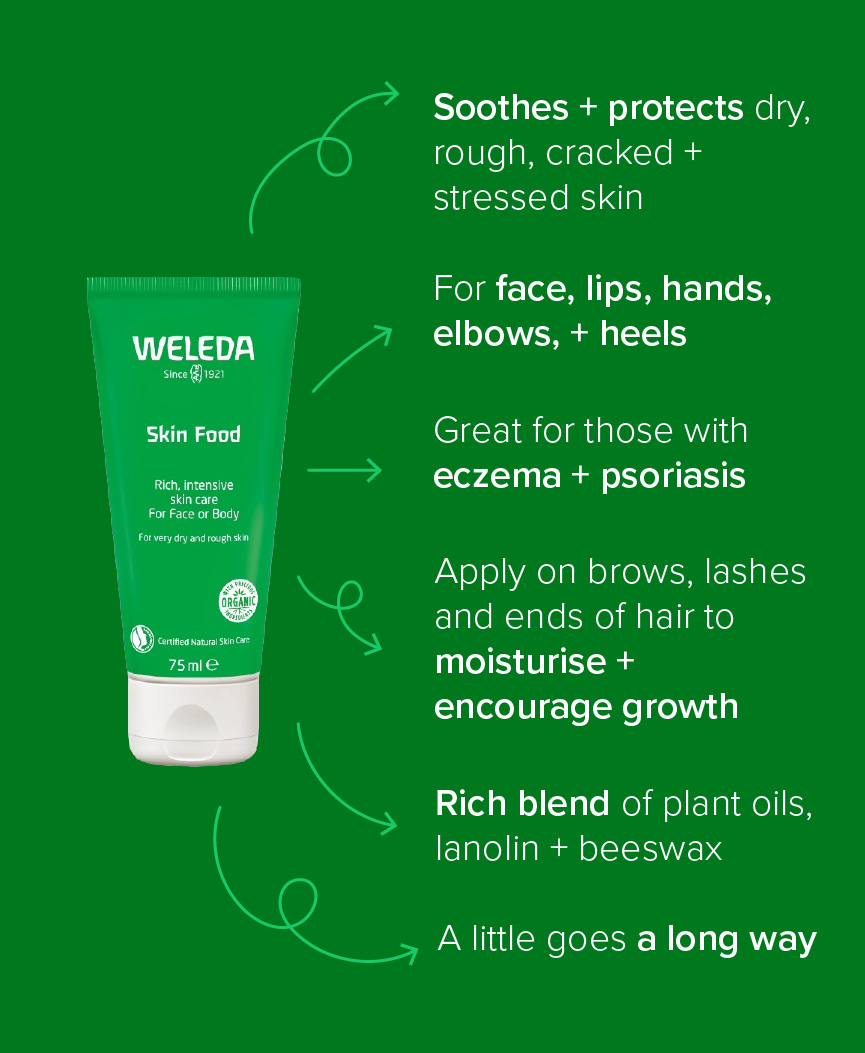 bottle of skin food by weleda with its benefits