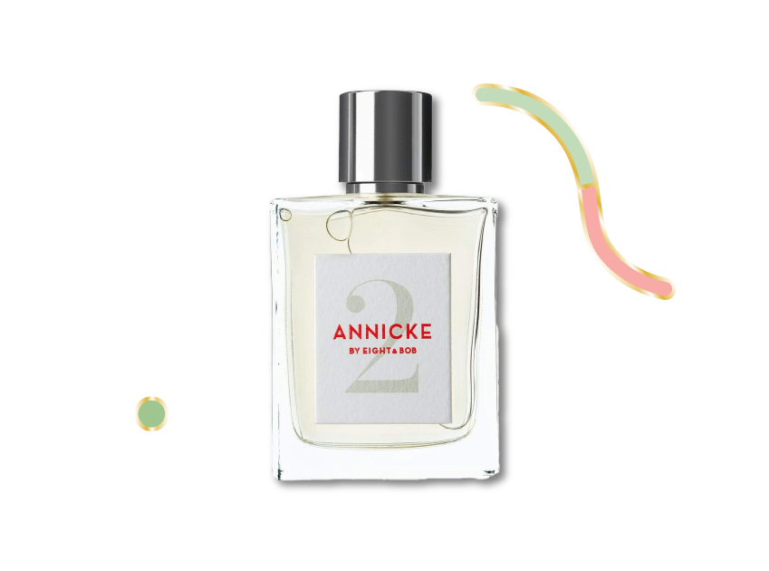 bottle of annicke 2 by eight and bob with illustrations of sweets
