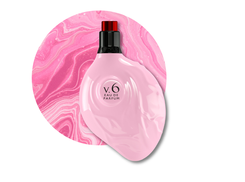 a bottle of v6 the heart of ecstasy perfume by map of the heart