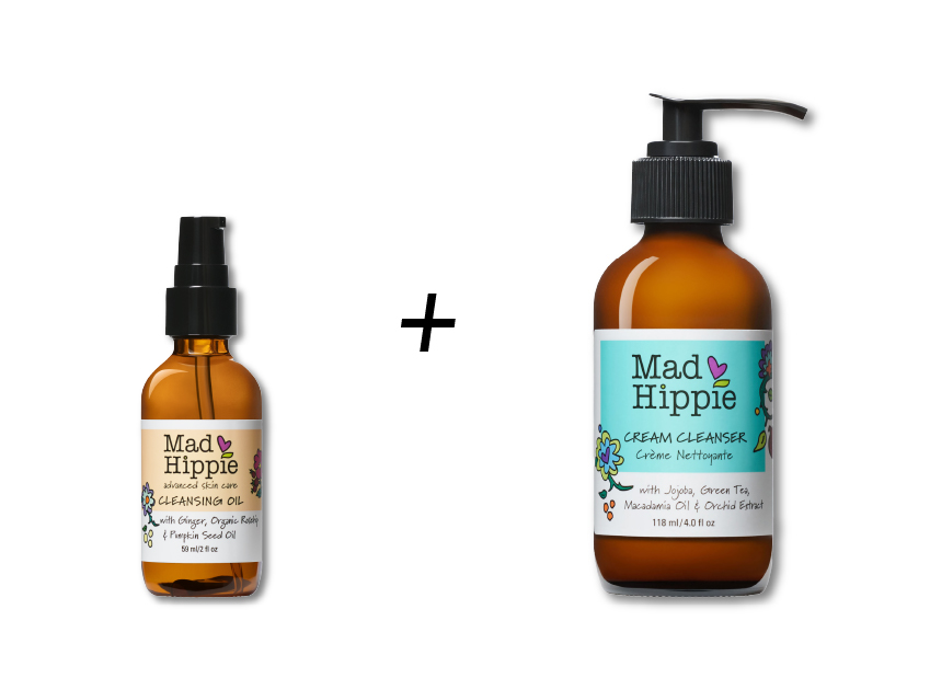 cleansing oil and cream cleanser by mad hippie