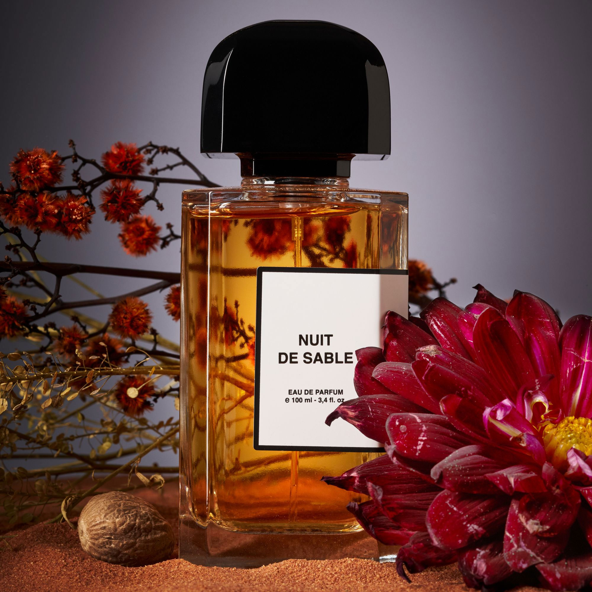 nuit de sable fragrance by bdk parfums with flowers