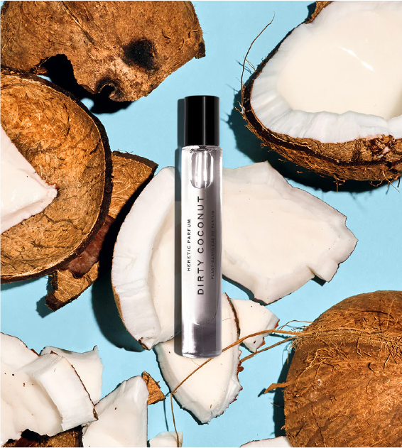 dirty coconut rollerball by heretic parfum with coconuts