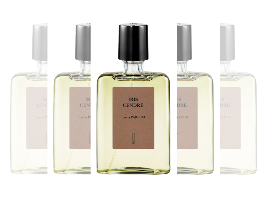 bottles of iris cendre by naomi goodsir