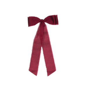 2025 Christmas - 6pk Raw Satin Burgundy Bow