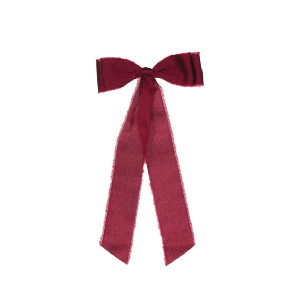 2025 Christmas - 6pk Raw Satin Burgundy Bow