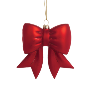 2025 Christmas - Red Bow Glass Ornament