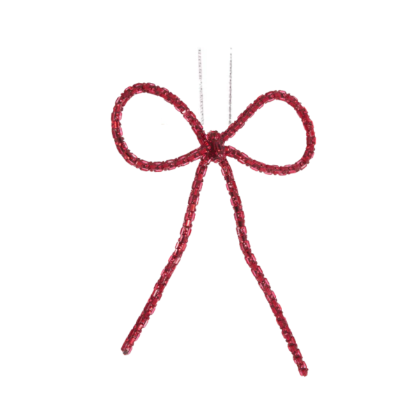 2025 Christmas - Red Beaded Bow Ornament