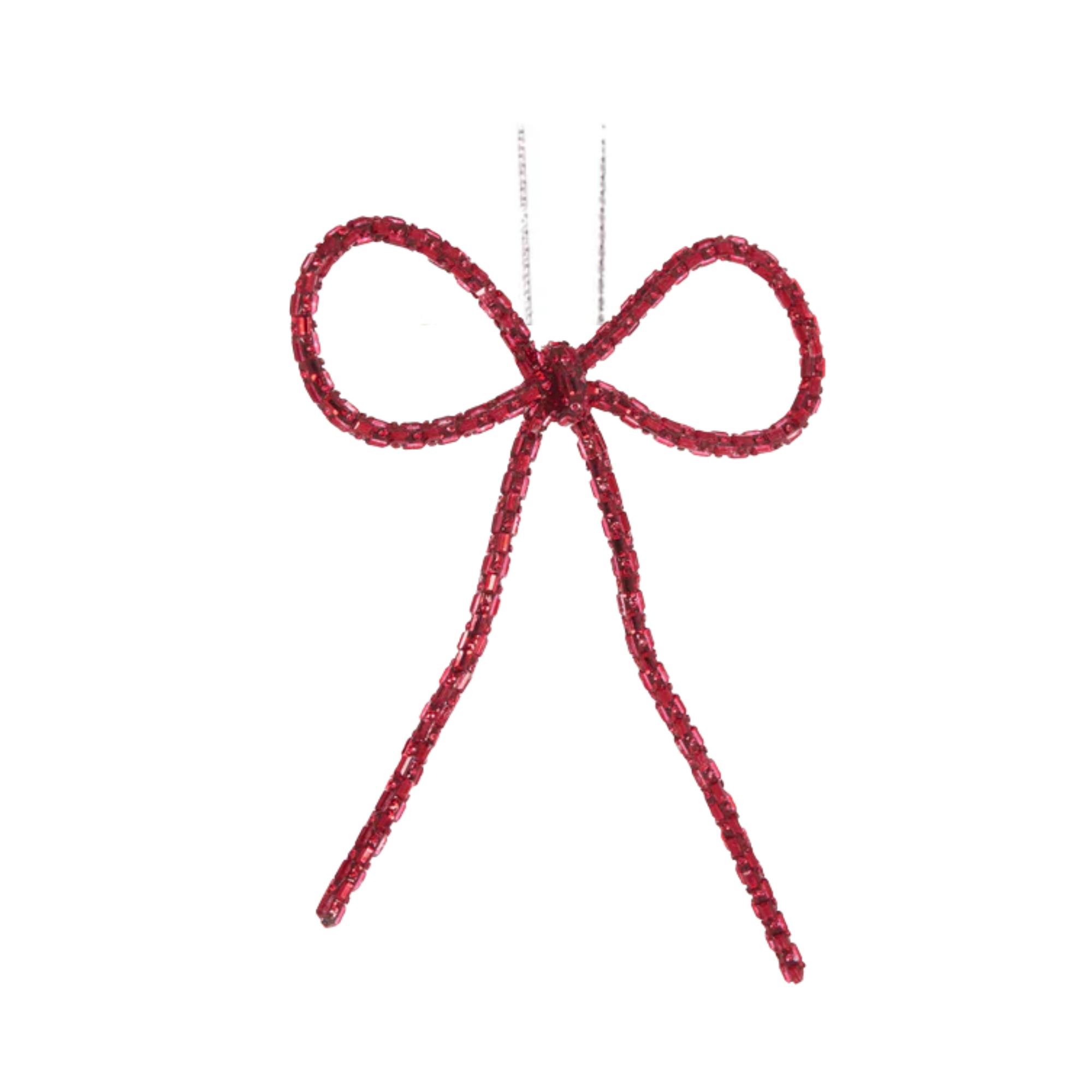 2025 Christmas - Red Beaded Bow Ornament