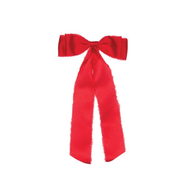 2025 Christmas - 6pk Raw Satin Red Bow