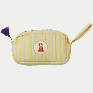 Royal Stripe Frenchie Cosmetic Bag
