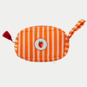 Royal Stripe Strawberry Cosmetic Bag