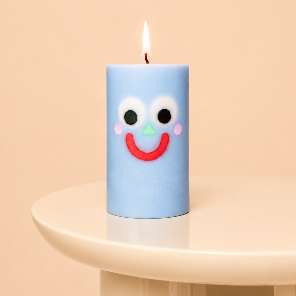 Moodz™ Happy Pillar Face Candle - Image 2