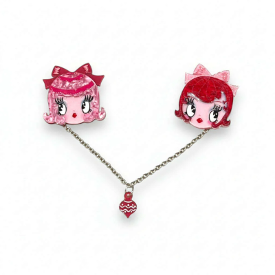 Dolly Sisters Double Brooch