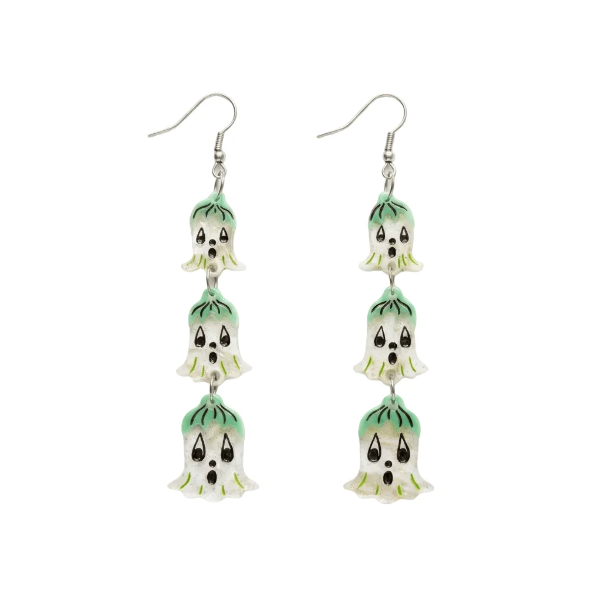 Ghostie Garden Dangle Bell Earrings