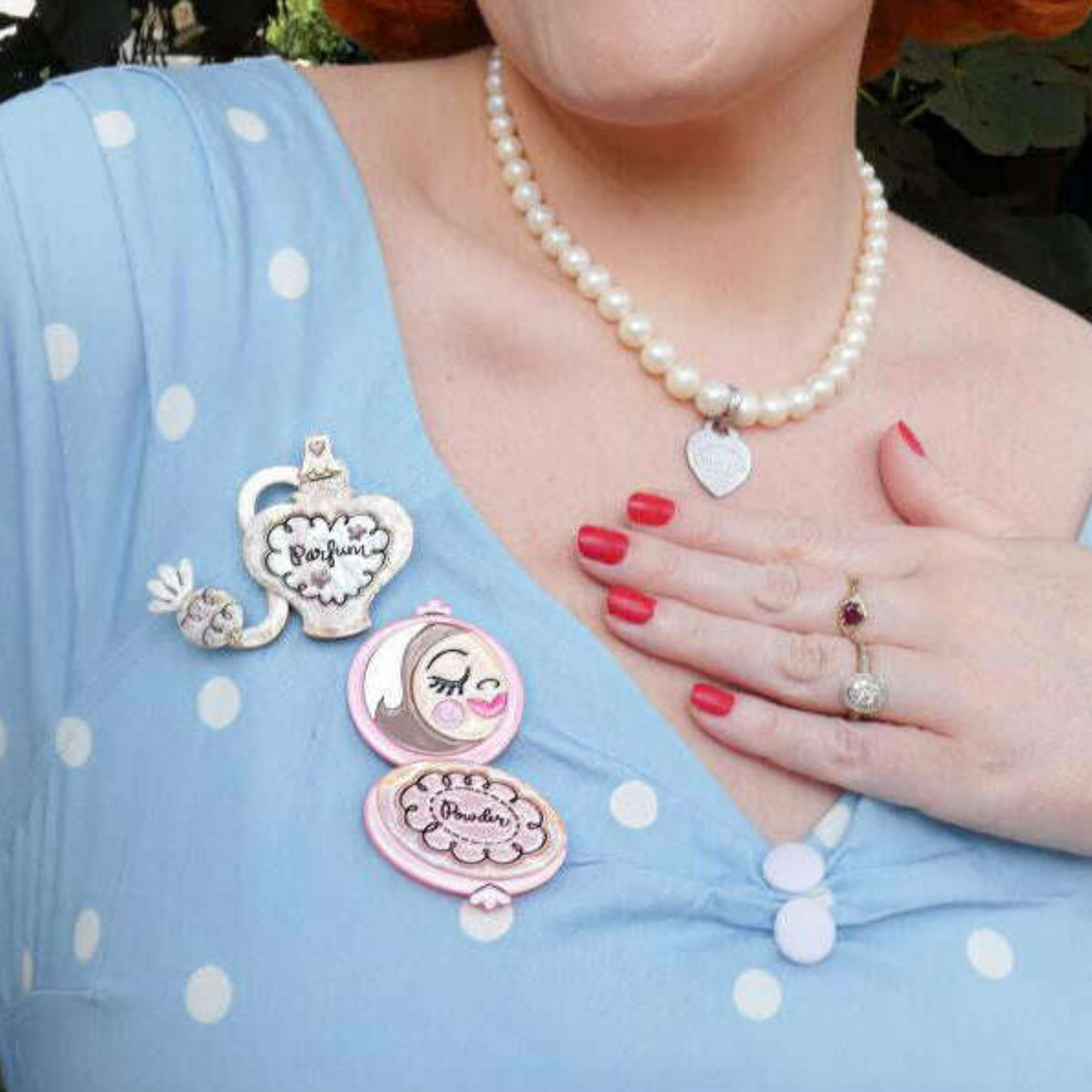 Glamour in a Bottle Peach Brooch - Image 2