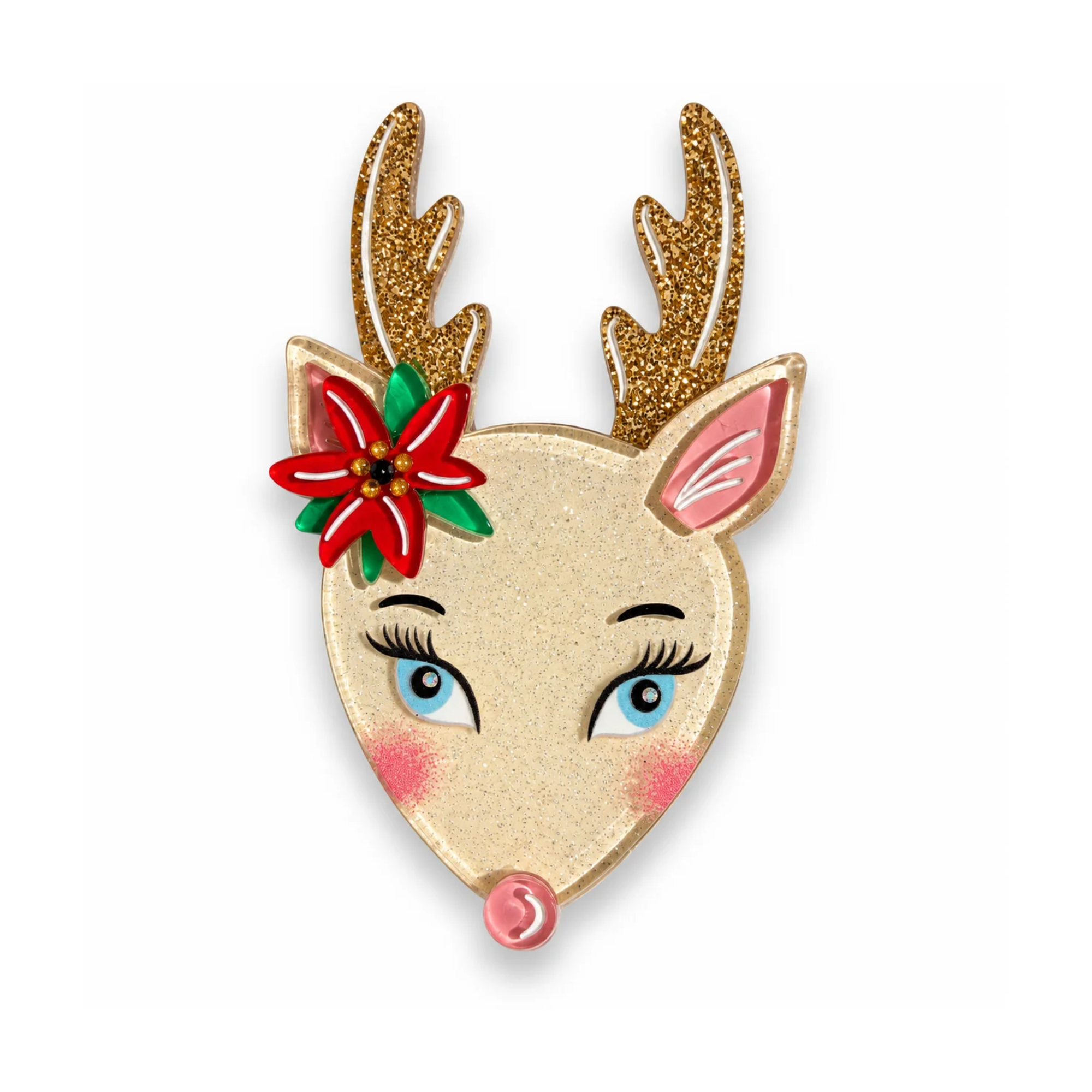 Ruby Reindeer Brooch